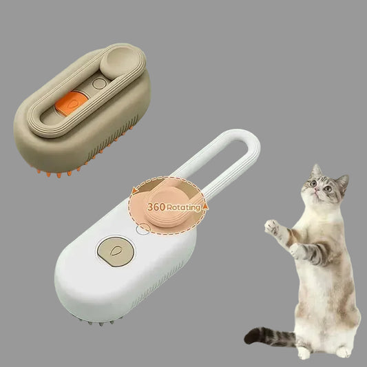 Dampf Haustierbürste 3-in-1 für Hunde und Katzen in Khaki