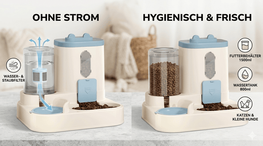 2 - in - 1 Automatischer Fressnapf & Wasserspender für Hunde & Katzen - PfotenEshop