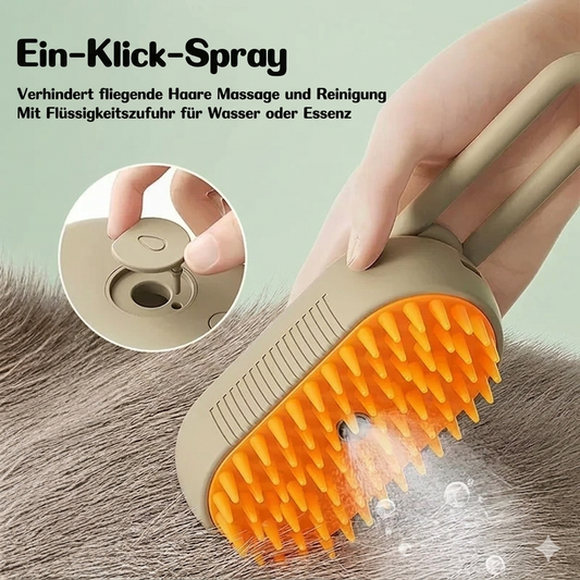 Dampf Haustierbürste 3-in-1 für Hunde und Katzen in Khaki