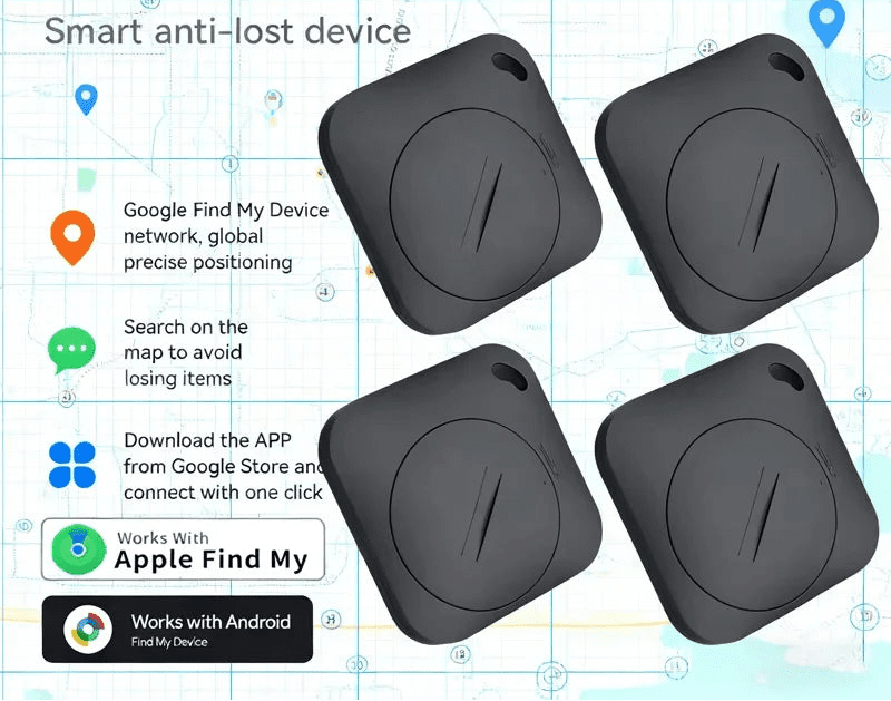 4er Set Smart Pet Tracker – Bluetooth GPS-Finder für Hunde & Katzen (Apple Find My & Google Network) - PfotenEshop