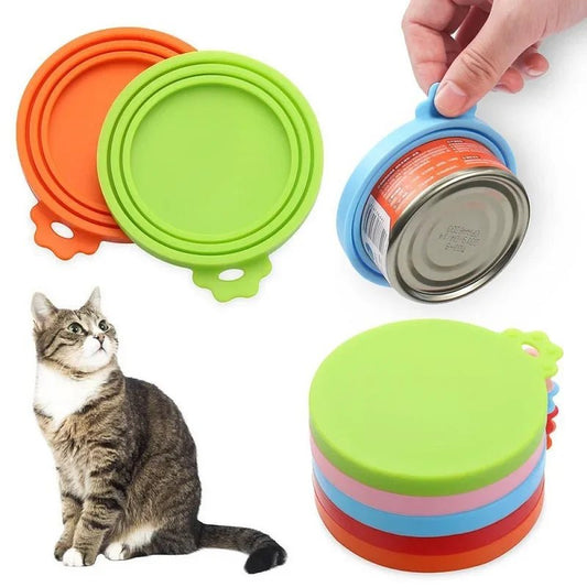 🔥 4er SET: Universal Silikon - Dosendeckel – Frischhalte - Deckel für Tiernahrung - PfotenEshop