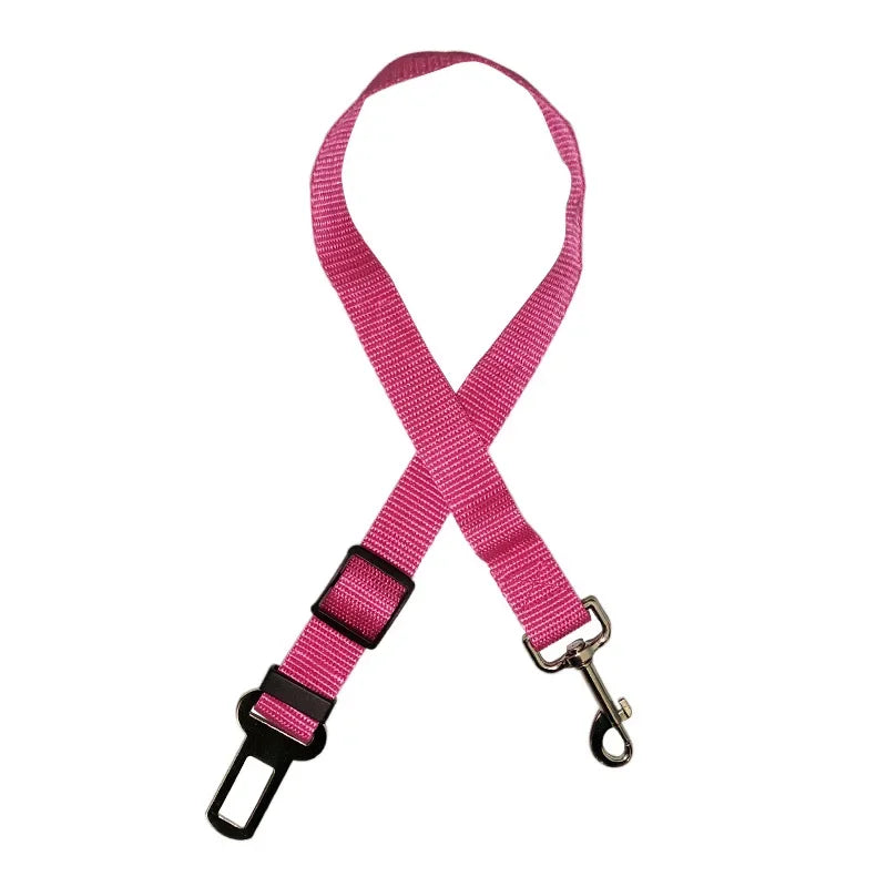 Verstellbarer Auto-Sicherheitsgurt für Hunde und Katzen aus schwarzem Nylon mit silberner Metallschnalle für Sicherheit im Fahrzeug – PfotenEshop.de