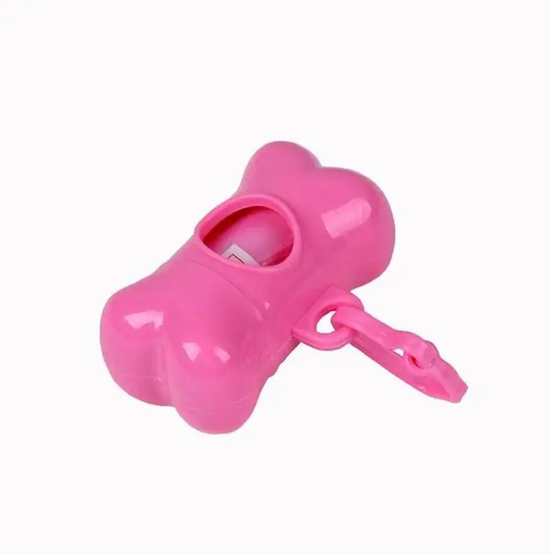 Hunde Kotbeutelspender inkl. 15 Beutel – Praktische Halterung für Leine & Gürtel – Knochen - Design - PfotenEshop