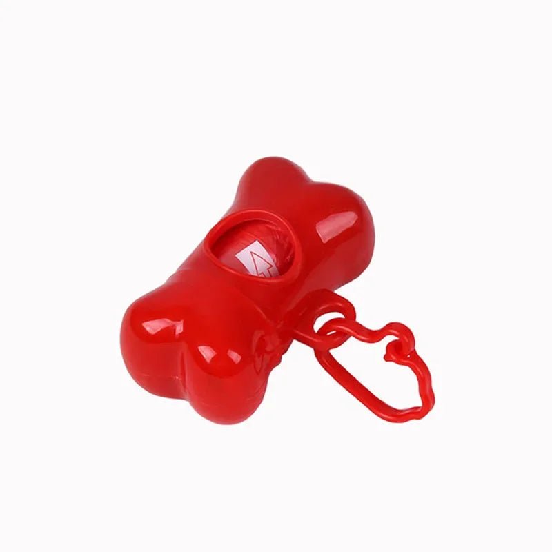 Hunde Kotbeutelspender inkl. 15 Beutel – Praktische Halterung für Leine & Gürtel – Knochen - Design - PfotenEshop