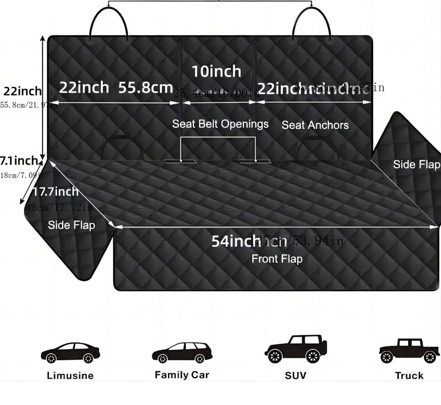Premium Auto-Hundedecke Rückbank | Wasserdicht & Robust (143x128cm) - PfotenEshop