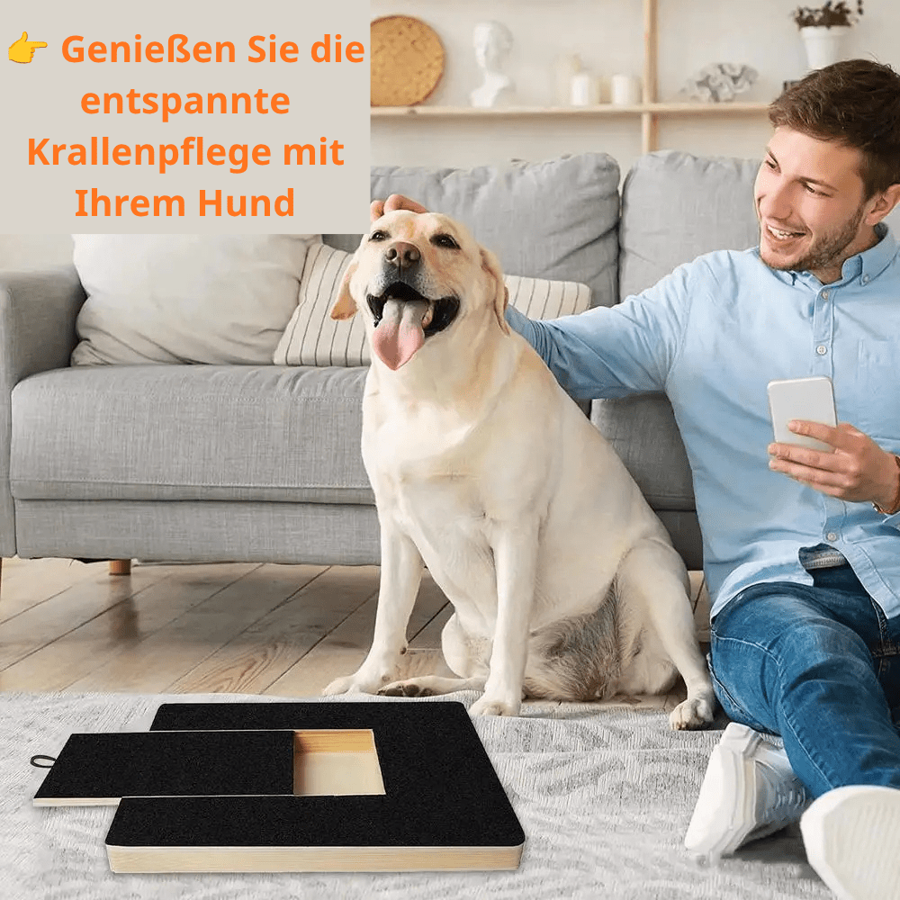Premium Hunde Kratzbrett für Krallen mit Leckerli-Fach – Stressfreie Nagelfeile Matte - PfotenEshop