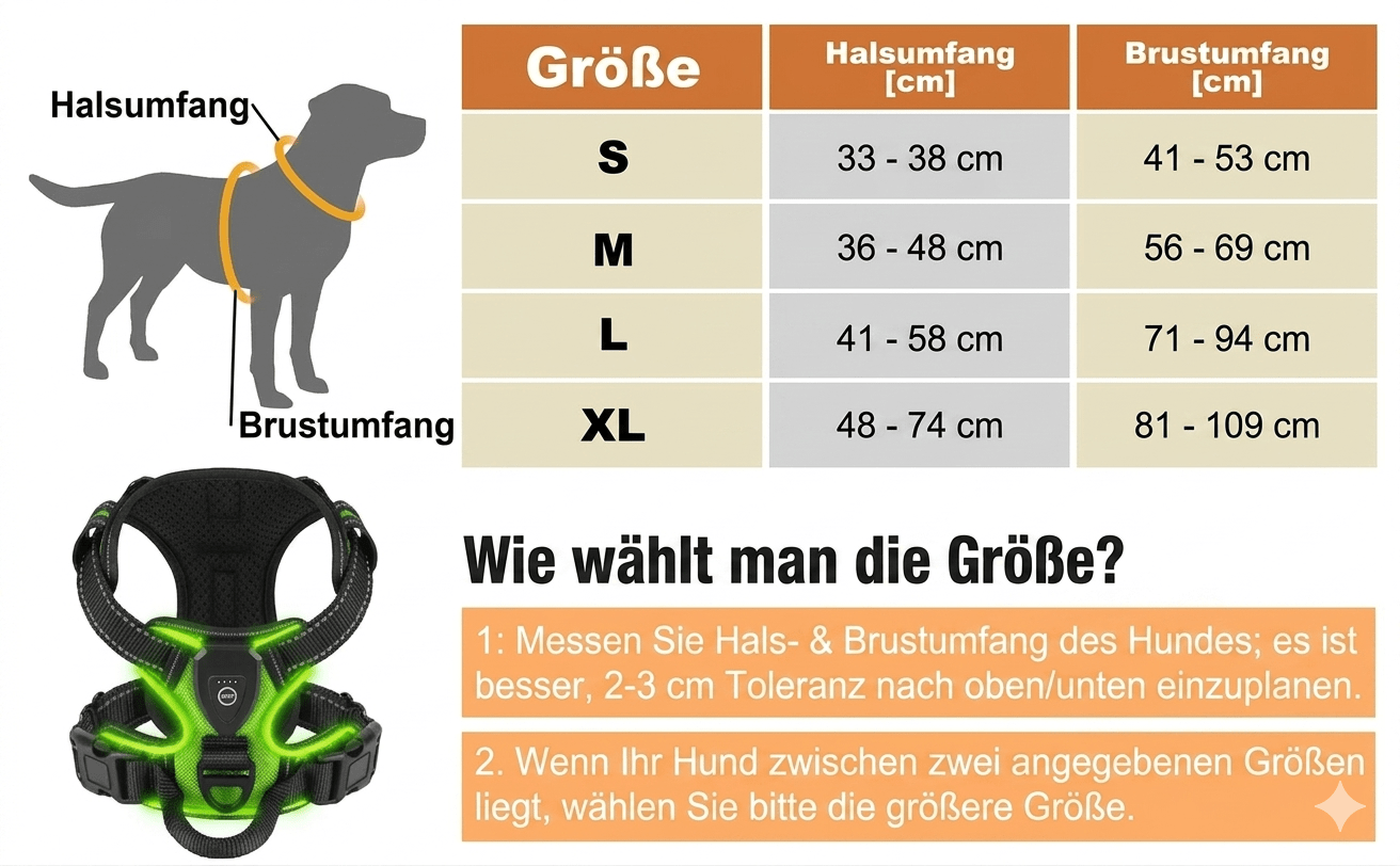 Premium LED Hundegeschirr – Aufladbar & Sicher - PfotenEshop