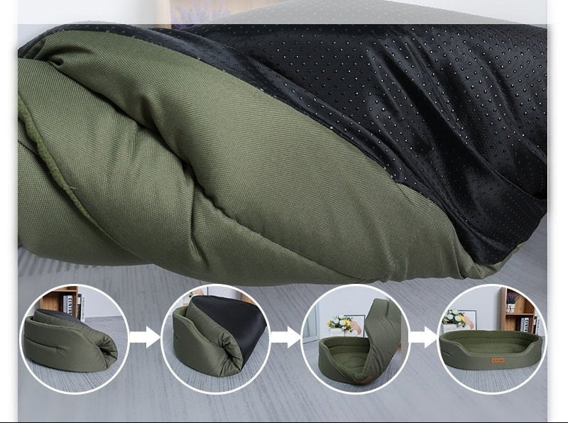 Premium Vier - Jahreszeiten Hundebett "Classic Comfort" – Robust & Bissfest - PfotenEshop